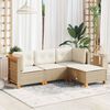 vidaXL Salon de jardin avec coussins 4 pcs beige r&eacute;sine tress&eacute;e