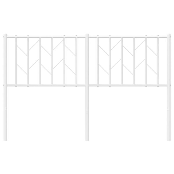 vidaXL T&ecirc;te de lit m&eacute;tal blanc 135 cm