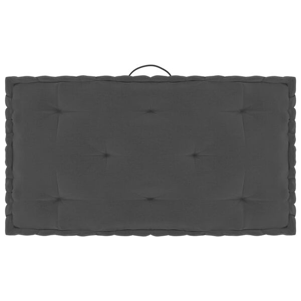 vidaXL Coussin de plancher de palette Anthracite 73x40x7 cm Coton