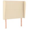 vidaXL T&ecirc;te de lit avec oreilles Cr&egrave;me 93x23x118/128 cm Tissu