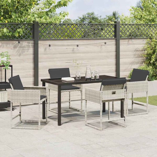 vidaXL Ensemble de salle &agrave; manger pour jardin 5 pcs Gris clair