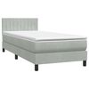 vidaXL Sommier &agrave; lattes de lit et matelas et LED gris clair 90x220 cm velours