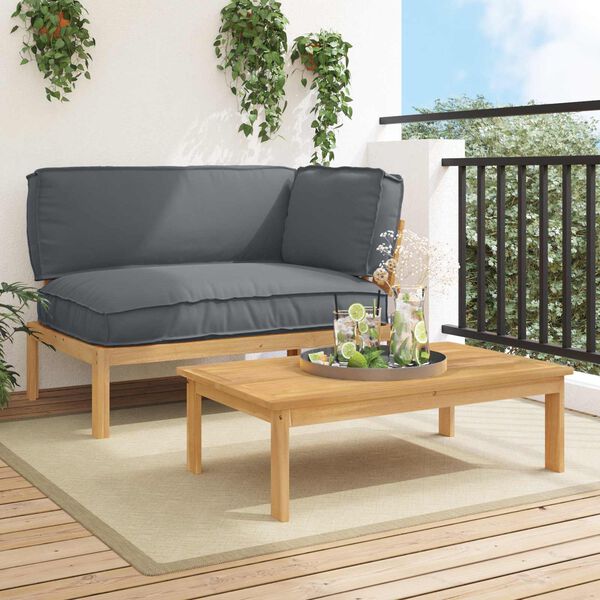vidaXL Ensemble de Canap&eacute;s Uni 2 pcs Anthracite Bois d'Acacia Massif