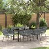 vidaXL Ensemble de salle &agrave; manger pour jardin avec coussin 7 pcs Gris