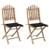 vidaXL Chaises pliables de jardin lot de 2 avec coussins Bambou