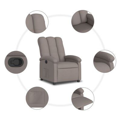 vidaXL Fauteuil inclinable Taupe Tissu