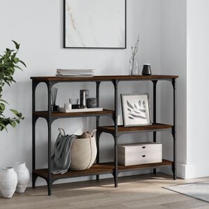 vidaXL Table console ch&ecirc;ne marron 102x29x75 cm bois d'ing&eacute;nierie
