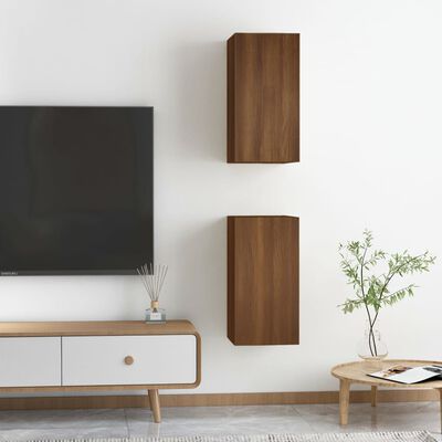 vidaXL Meubles TV 2 pcs Chêne marron 30,5x30x60 cm Bois d'ingénierie