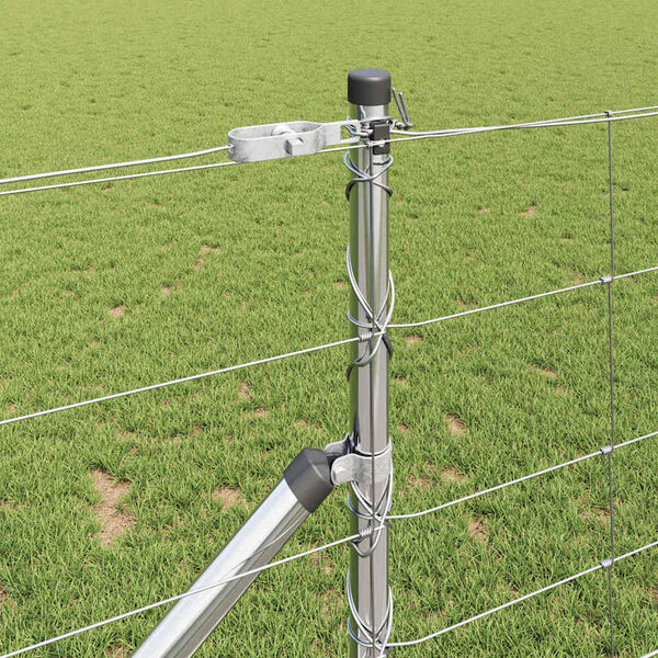 vidaXL Poteau de cl&ocirc;ture. Galvanis&eacute; 25 x 1 m Acier