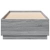 vidaXL Cadre de lit avec LED sans matelas sonoma gris 100x200 cm