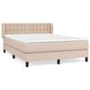 vidaXL Sommier &agrave; lattes de lit avec matelas Cappuccino 140x200 cm