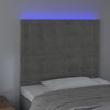 vidaXL T&ecirc;te de lit &agrave; LED Gris clair 90x5x118/128 cm Velours