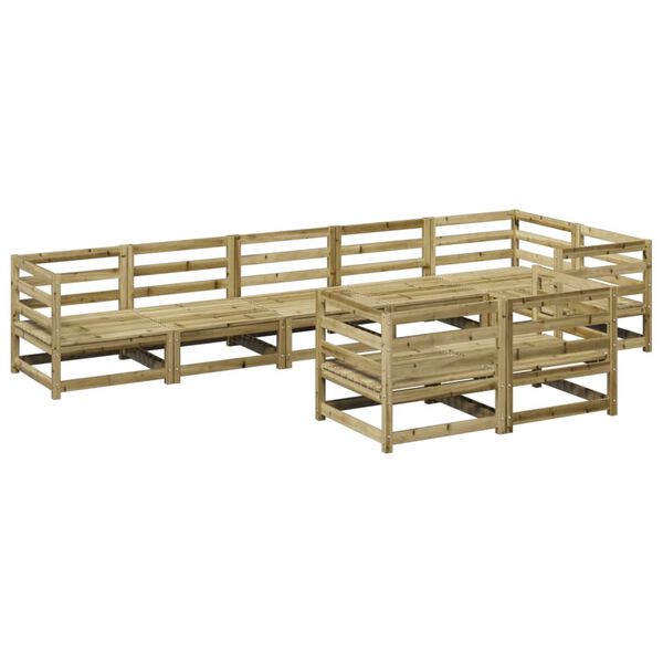 vidaXL Salon de jardin 8 pcs bois de pin impr&eacute;gn&eacute;