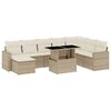 vidaXL Salon de jardin avec coussins 9 pcs beige r&eacute;sine tress&eacute;e