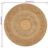 vidaXL Tapis Jute tress&eacute; &agrave; la main 120 cm Rond