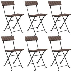 vidaXL Chaises de bistrot pliantes lot de 6 R&eacute;sine tress&eacute;e et acier
