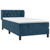 vidaXL Sommier &agrave; lattes de lit et matelas Bleu fonc&eacute; 80x200 cm Velours