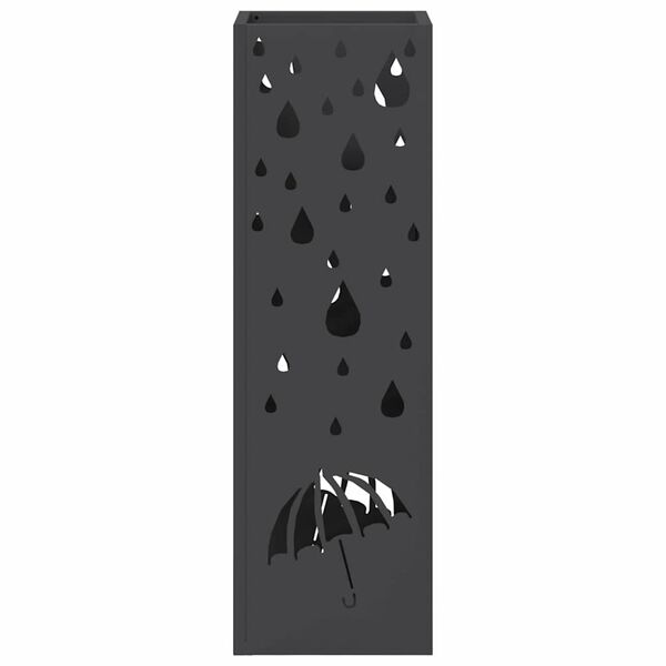 vidaXL Porte-parapluie Noir 15,5 x 15,5 x 49 cm Métal