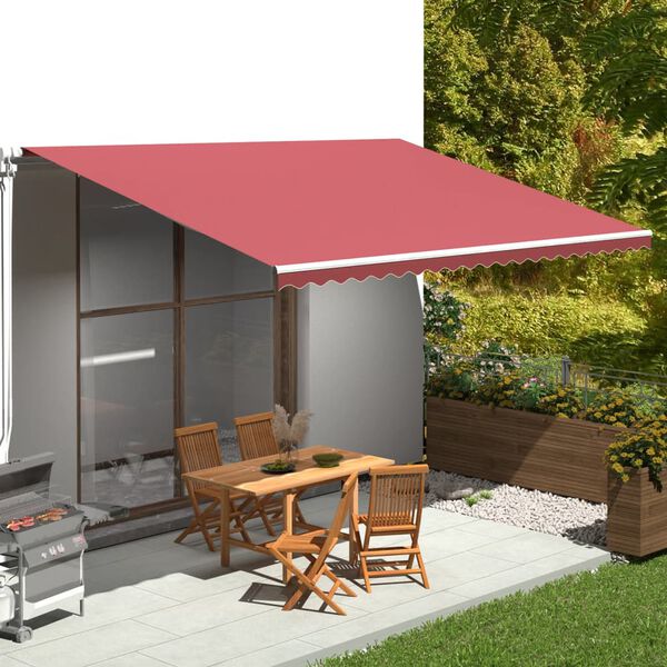 vidaXL Tissu de remplacement pour auvent Bordeaux rouge 5x3,5 m