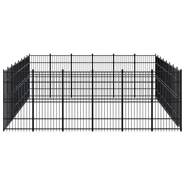 vidaXL Chenil d'ext&eacute;rieur pour chiens Acier 44,24 m&sup2;