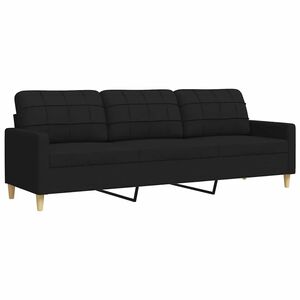 vidaXL Canap&eacute; &agrave; 3 places Noir 210 cm Tissu