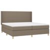 vidaXL Sommier &agrave; lattes de lit avec matelas Taupe 200x200 cm Tissu