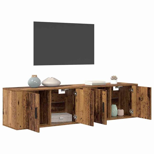vidaXL Ensemble de meuble TV mural 2 pcs Bois Ancien 80 x 34,5 x 40 cm