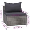 vidaXL Salon de jardin 8 pcs avec coussins r&eacute;sine tress&eacute;e gris