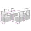 vidaXL Ensemble &agrave; manger de jardin et coussins 7 pcs beige poly rotin