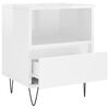 vidaXL Table de chevet Blanc brillant 40x35x50 cm Bois d&rsquo;ing&eacute;nierie