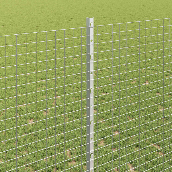vidaXL Cl&ocirc;ture avec poteau Argent&eacute; 1,4 x 10 m Acier