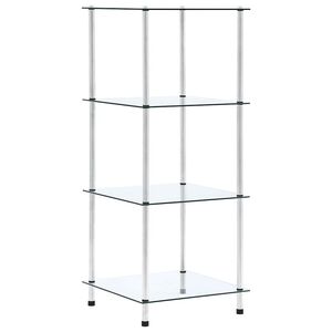 vidaXL &Eacute;tag&egrave;re 4 niveaux Transparent 40x40x100 cm Verre tremp&eacute;