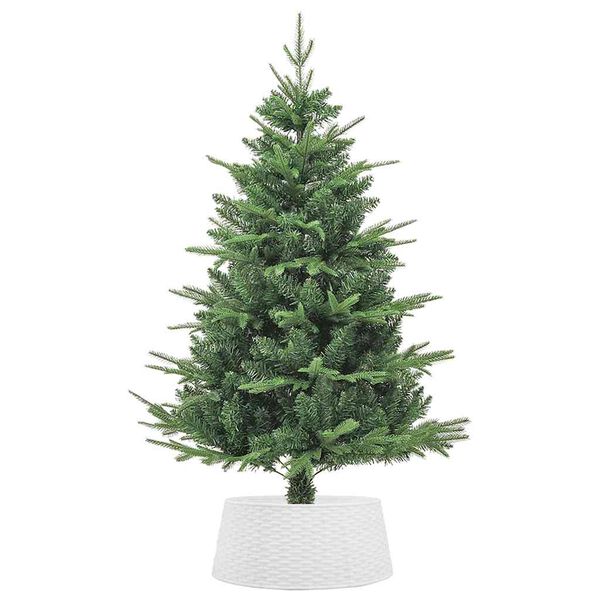vidaXL Jupe de sapin de Noël blanc Ø56x23 cm plastique
