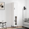 vidaXL Buffet haut Blanc 34,5x34x180 cm Bois d'ing&eacute;nierie
