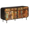 vidaXL Buffet 140x35x70 cm bois massif de r&eacute;cup&eacute;ration et m&eacute;tal