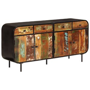 vidaXL Buffet 140x35x70 cm bois massif de r&eacute;cup&eacute;ration et m&eacute;tal
