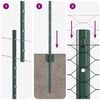 vidaXL Cl&ocirc;ture avec poteau Vert 1,4 x 25 m Acier