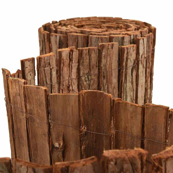 vidaXL Cl&ocirc;ture en &eacute;corce Marron 400 x 125 cm &Eacute;corce