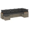 vidaXL Salon de jardin avec coussins 7 pcs gris r&eacute;sine tress&eacute;e