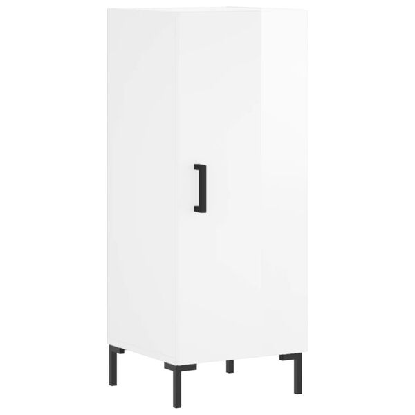 vidaXL Buffet Blanc brillant 34,5x34x90 cm Bois d'ing&eacute;nierie