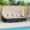 vidaXL Salon de jardin 5 pcs avec coussins noir r&eacute;sine tress&eacute;e