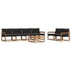 vidaXL Ensemble de canap&eacute;s d'ext&eacute;rieur 7 pcs Naturel et Noir