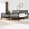 vidaXL Cadre de lit sans matelas noir bois massif 200x200 cm