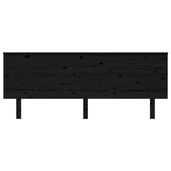 vidaXL T&ecirc;te de lit Noir 204x6x82,5 cm Bois massif de pin