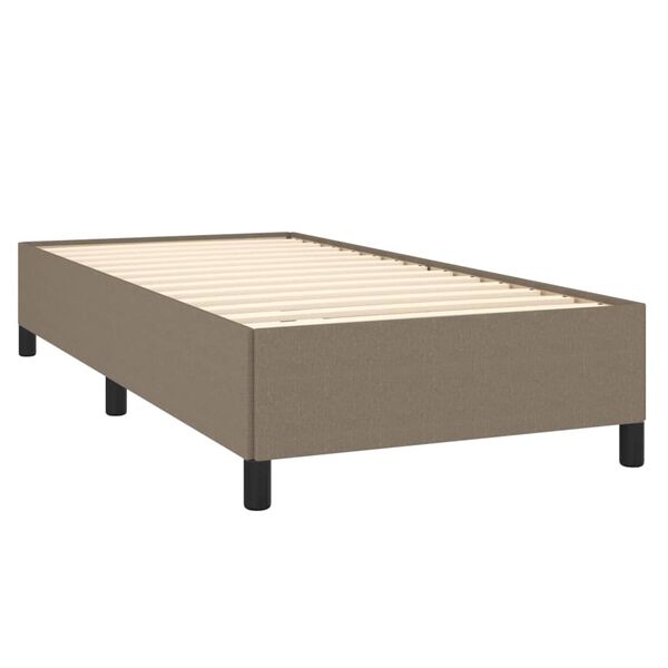 vidaXL Sommier &agrave; lattes de lit avec matelas Taupe 90x200 cm Tissu