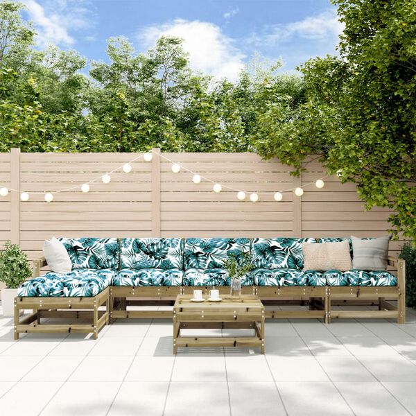 vidaXL Salon de jardin 7 pcs bois de pin impr&eacute;gn&eacute;
