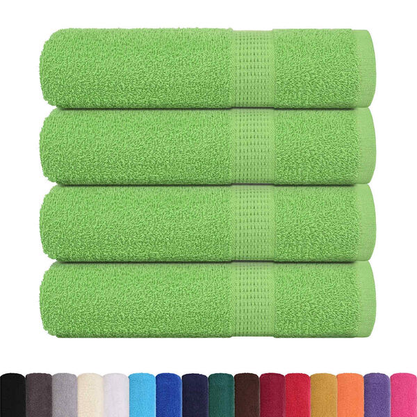 vidaXL Serviettes de bain FROGN 4pcs vert pomme 100x150cm 360 g/m&sup2;