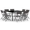 vidaXL Mobilier de salle &agrave; manger d'ext&eacute;rieur 9 pc Acier