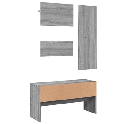 vidaXL Ensemble de meubles de couloir 4pcs sonoma gris bois ingénierie