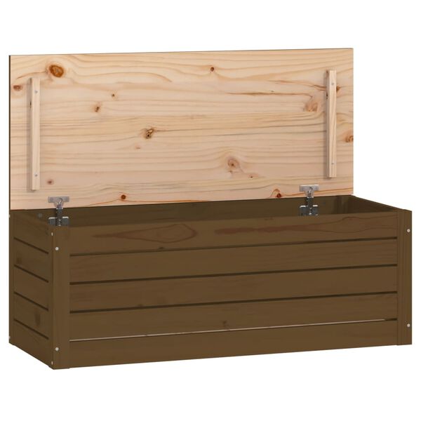 vidaXL Bo&icirc;te de rangement Marron miel 89x36,5x33 cm Bois massif pin